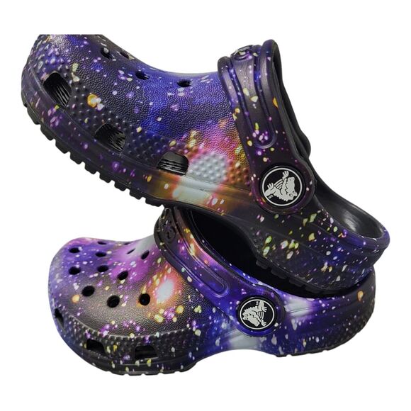 Crocs Shoes TD Size 7 Classic Space Galaxy Clogs Iconic Comfort Slip On 209291 - Picture 9 of 9